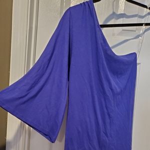 Victoria's Secret top shop one shoulder bell sleeve top. NWOT. Purple. XS.